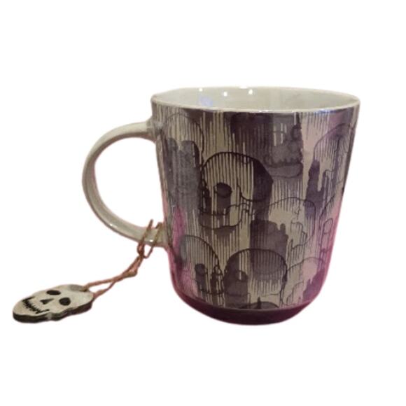 Skull Themed Ceramic Coffee Mug w/Skull Charm NEW - Picture 1 of 4